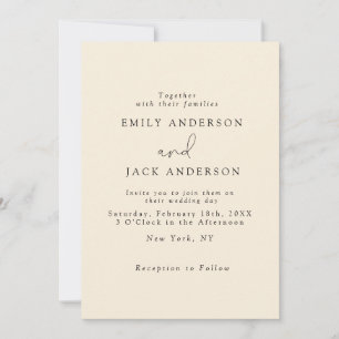 Soft Ivory Modern Elegance Chic Wedding Invitation