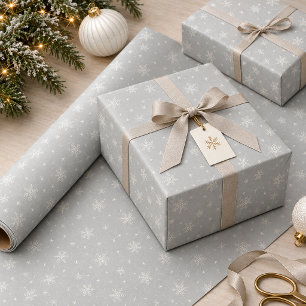 Soft Ivory Snowflakes on Optional Putty ID1334 Wrapping Paper
