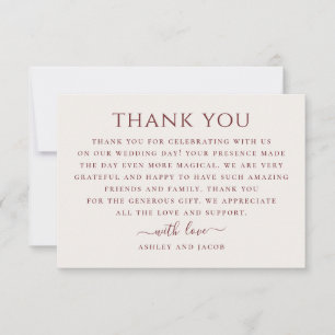 Soft Ivory Wedding Minimalist Clean Neutral Thank You Card
