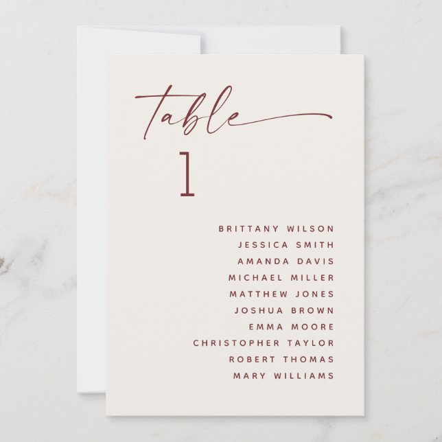 Soft Ivory Wedding Seating Chart | Elegant Minimal Invitation (Front)