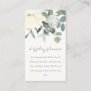 SOFT IVORY WHITE FLORAL BUNCH DISPLAY BABY SHOWER ENCLOSURE CARD