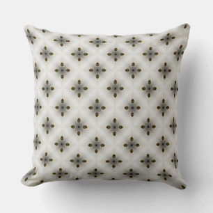 Soft Ivory with Flowery Seeds Pattern Throw Pillow