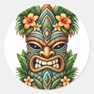 Soft Jade Blossom Tiki Sticker