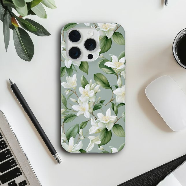 Soft Jasmine Floral Elegance iPhone Case (Creator Uploaded)