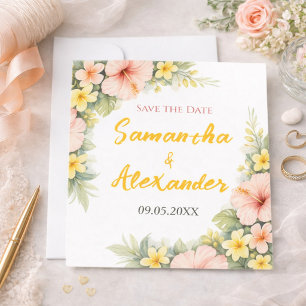 Soft & Joyful Tropical Garden Save The Date