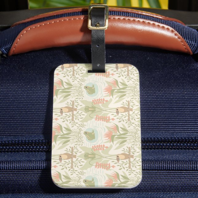 Soft Jungle Frogs & Birds Luggage Tag (Front Insitu 2)