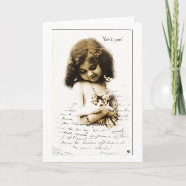 Soft Kitten Hug Thank You Card no TEXT (Front)