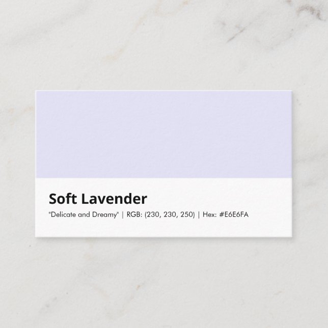Soft Lavender Delicate Dreamy Colour Consulting Business Card (Front)