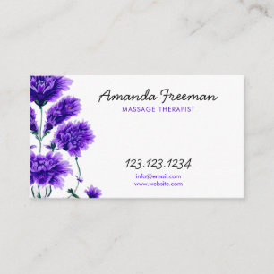 Soft Lavender Field Inspired Massage Therapist Business Card
