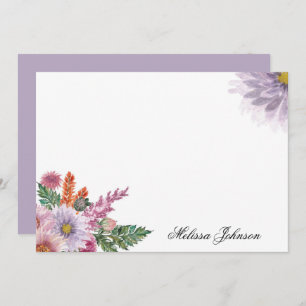 Soft Lavender Floral Personalised Card