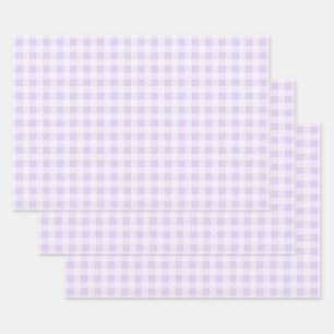 Soft Lavender Gingham Wrapping Paper Sheets