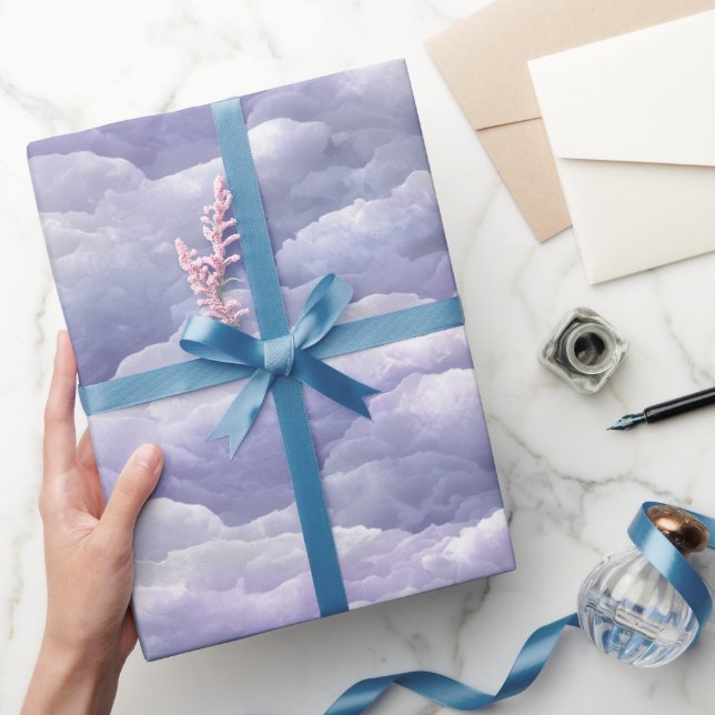 Soft Lavender Lilac Cloud Mist Abstract Pattern Wrapping Paper (Gifting)