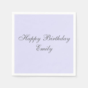 Soft Lavender Minimalist Birthday Party Napkins