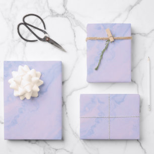 Soft Lavender Periwinkle Pastel Marble Swirl Wrapping Paper Sheet