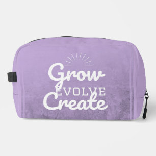 Soft Lavender-Purple with White Typography Dopp Kit