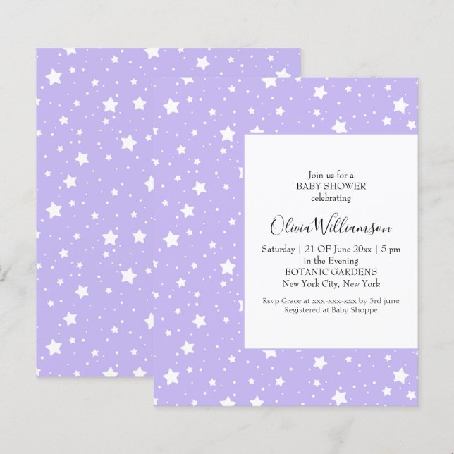 Soft Lavender Starry Pattern (Front/Back)