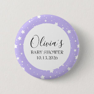 Soft Lavender Starry Pattern 6 Cm Round Badge