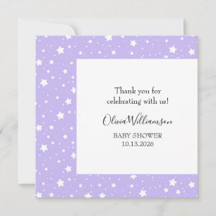 Soft Lavender Starry Pattern Thank You Card