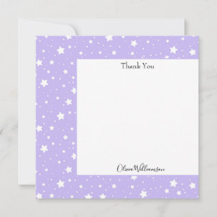 Soft Lavender Starry Pattern Thank You Card