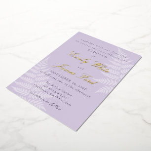 Soft Lavender White Fern Elegant Wedding