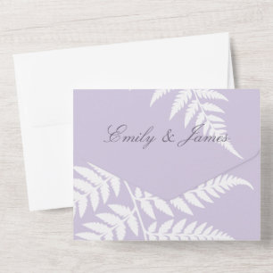 Soft Lavender White Fern Elegant Wedding All In One Invitation