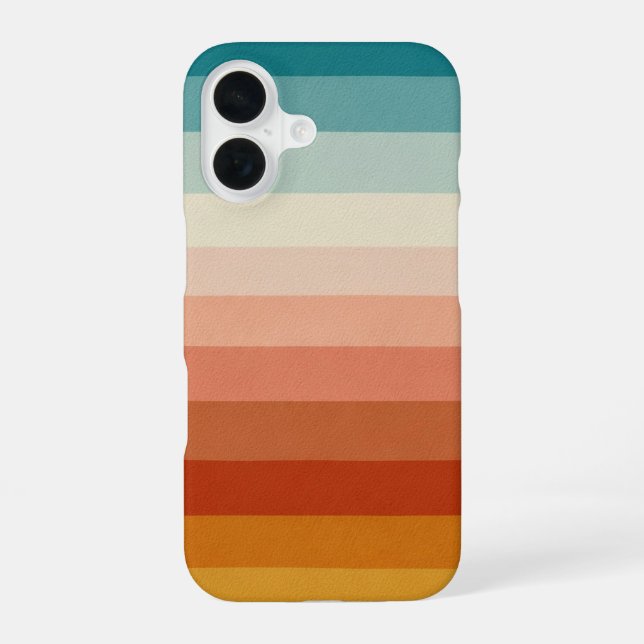 Soft Layered Retro Lines iPhone 16 Case (Back)