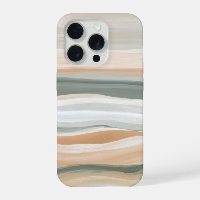 Soft Layered Tides – Abstract Coastal Neutral  iPhone Case (Back)