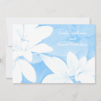 Soft Leaves Blue wedding invitation