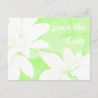 Soft Leaves Green 'Save the Date' postcard