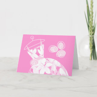 Soft Leaves Pink 'Bridesmaid' card horizontal