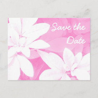 Soft Leaves Pink 'Save the Date' postcard