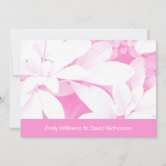 Soft Leaves Pink stripe wedding invitation