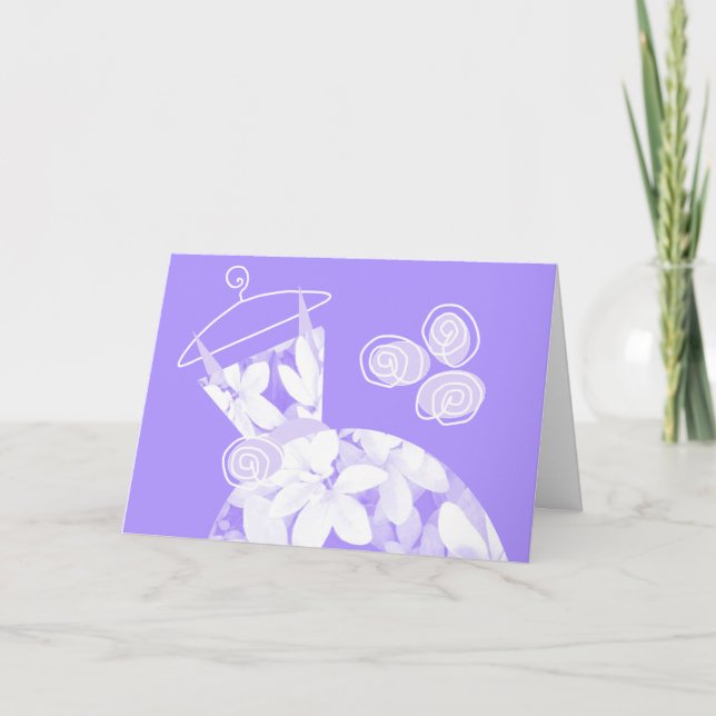 Soft Leaves Purple 'Bridesmaid' card horizontal (Front)