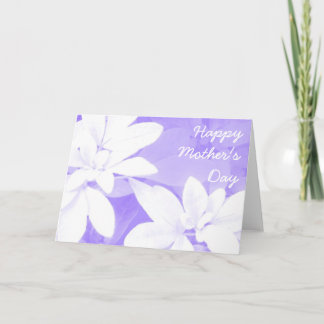 Soft Leaves Purple 'Mother's Day' card front text