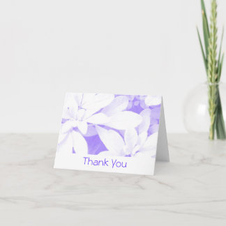 Soft Leaves Purple Stripe 'Thank You' card white