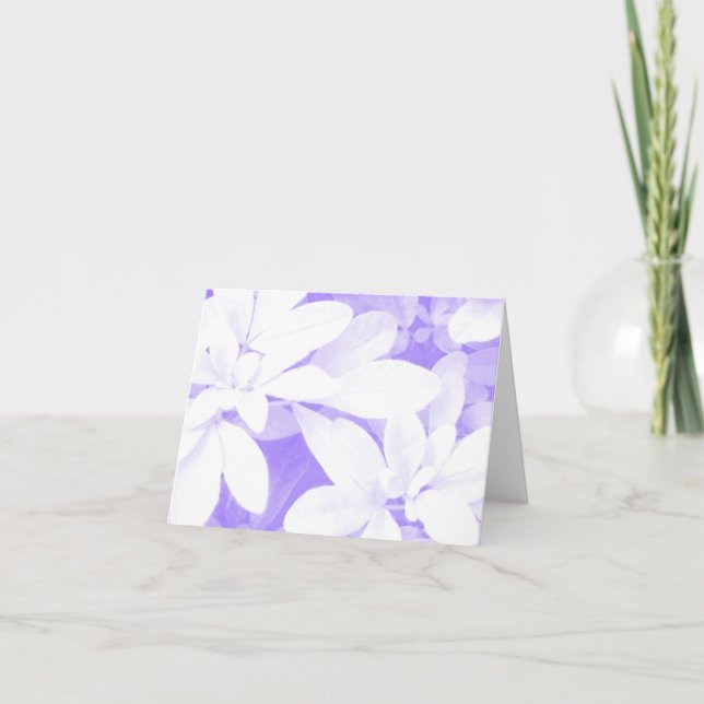 Soft Leaves Purple 'Thank You' note card (Front)