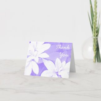 Soft Leaves Purple Thank You note card front text