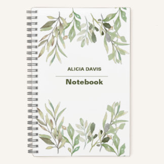 Soft Leaves  | your name Notebook