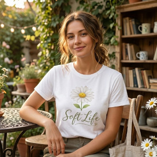 Soft Life Aesthetic Daisy Watercolor Floral T-Shir Tri-Blend Shirt