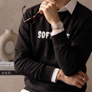 Soft Life Men's Black Crewneck Sweatshirt Minima