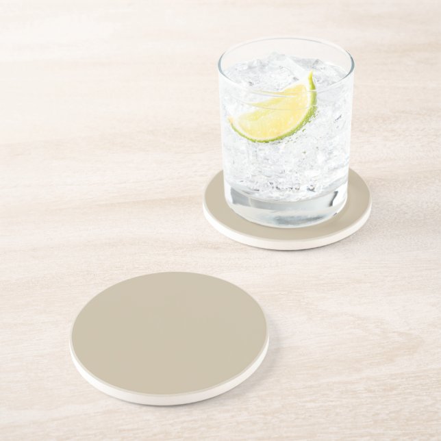 Soft Light Beige Background – Wedding Design Coaster (Side)