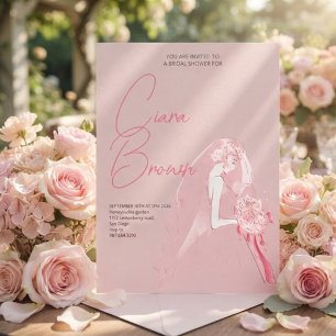 Soft Light Pink Bridal Shower Invitation