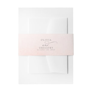Soft Light Pink Elegant Wedding Invitation Belly B Invitation Belly Band