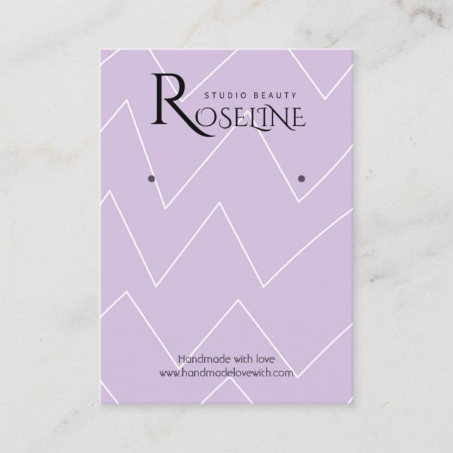 Soft Light Purple Geometric jewlery display  Business Card (Front)