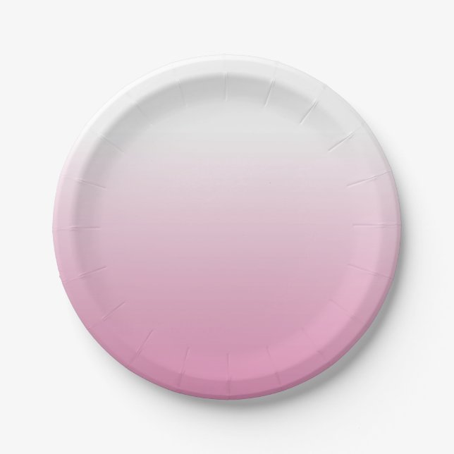 SOFT LIGHT ROSE PINK OMBRE PAPER PLATES (Front)