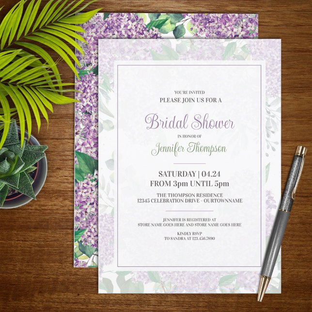 Soft Lilac Bridal Shower Invitation (Creator Uploaded)