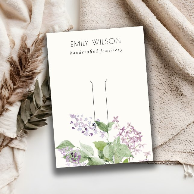 Soft Lilac Floral Blank Hairpin Hairclip Display Business Card (Creator Uploaded)