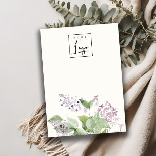 Soft Lilac Floral Blank Jewelry Logo Display Business Card