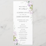 Soft Lilac Purple Floral Greenery Wedding Program Programme<br><div class="desc">Personalise this elegant wedding program with your own wording easily and quickly,  simply press the customise it button to further re-arrange and format the style and placement of the text.  Double sided. The Happy Cat Studio</div>