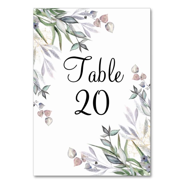 Soft Lilac Scottish Heather Reception Table Number (Front)